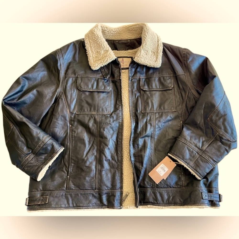 WILSONS VINTAGE USA Dark Brown Leather Jacket 2X - NO HAT‎ -